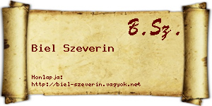 Biel Szeverin névjegykártya